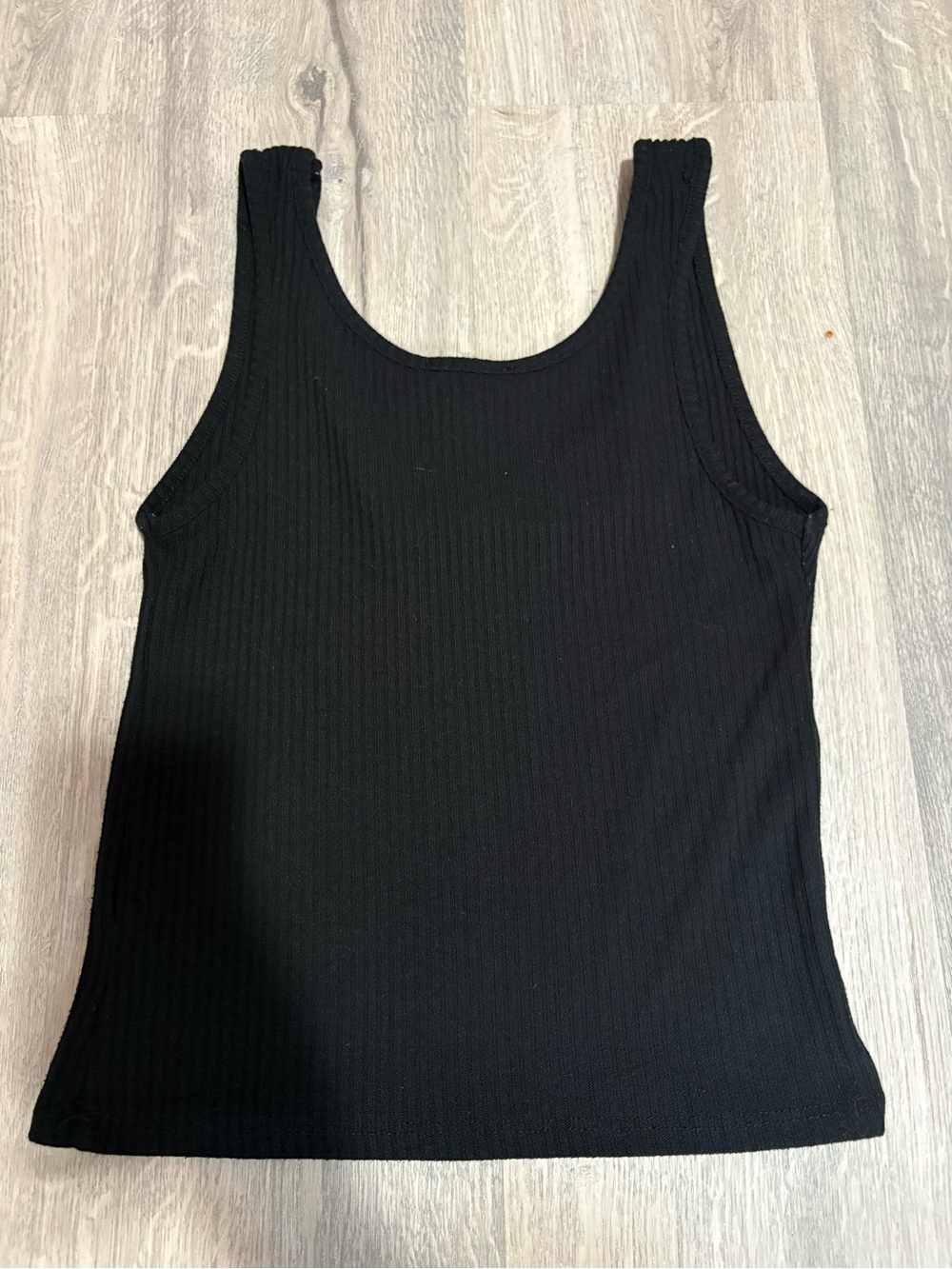 2 for $10 Revamped Ribbed Black Tank Top Classic Scoop Neck size medium - Picture 3 of 3